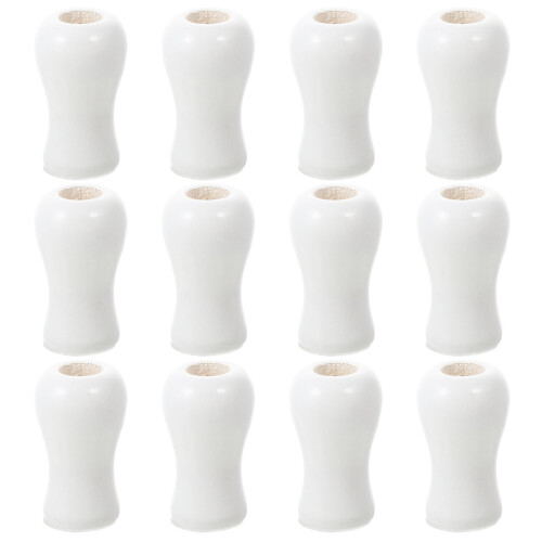 12Pcs Wooden Cord Knobs Pull Ends for Window Blinds White Finish