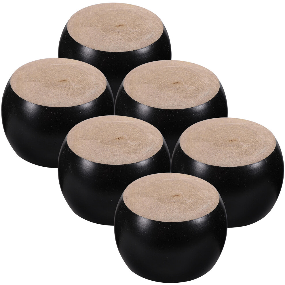 6Pcs Black Wood Furniture Feet Stable Sofa Legs For Home Use 3171129900193