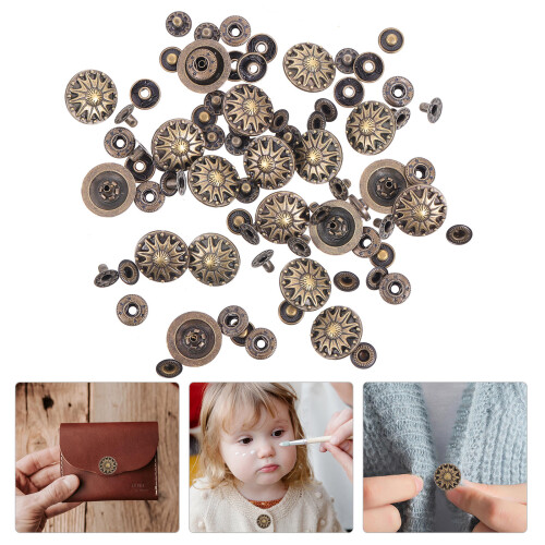 Zinc Alloy Snap Button Fastener Dark Brown For Sewing 20sets 2