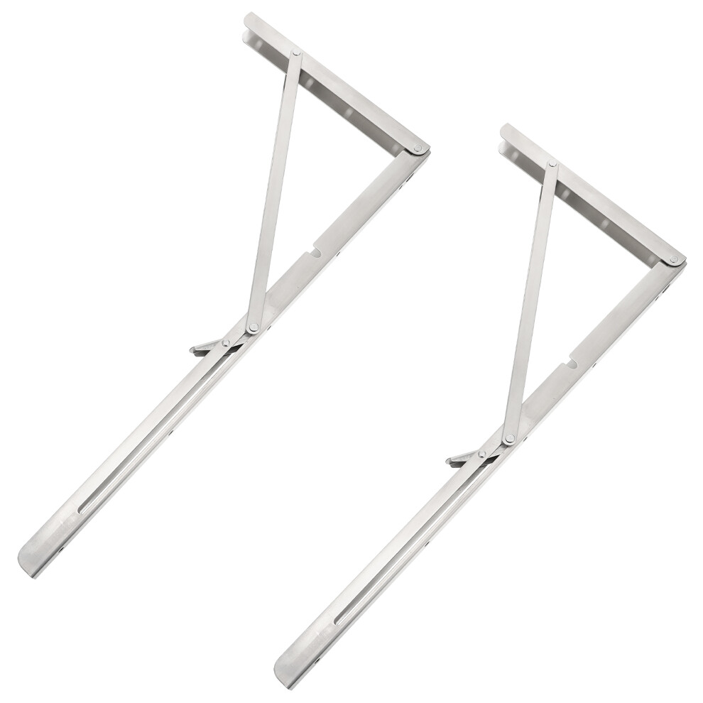 2Pcs Stainless Steel Collapsible Shelf Brackets Support Racks 3171129900469