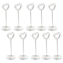 20Pcs Silver Heart Memo Clamps Photo Clips for Home and Wedding Decor