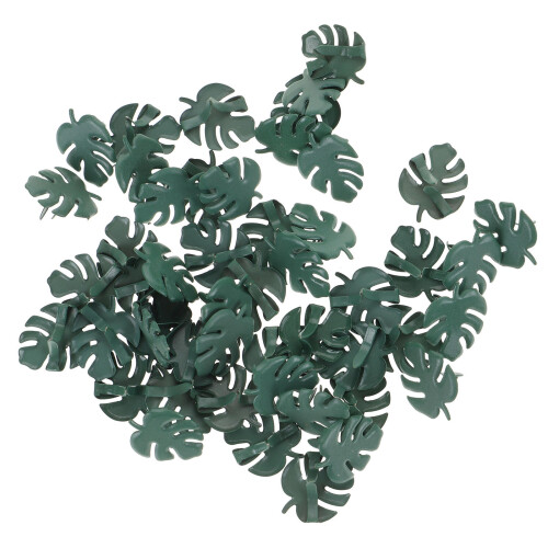 50pcs Scrapbooking Brads Leaf Shape Green Metal