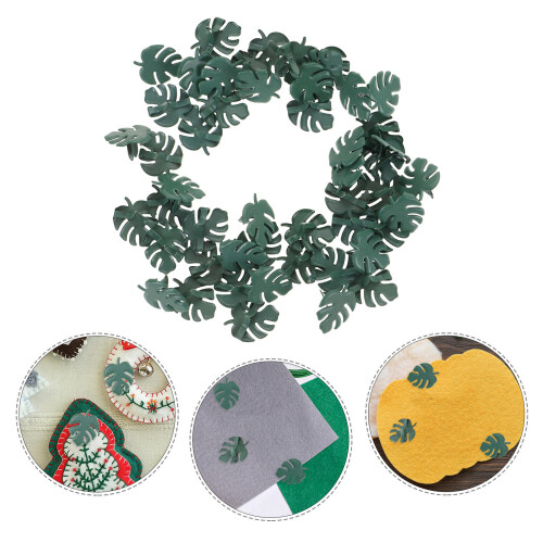 50pcs Scrapbooking Brads Leaf Shape Green Metal 2