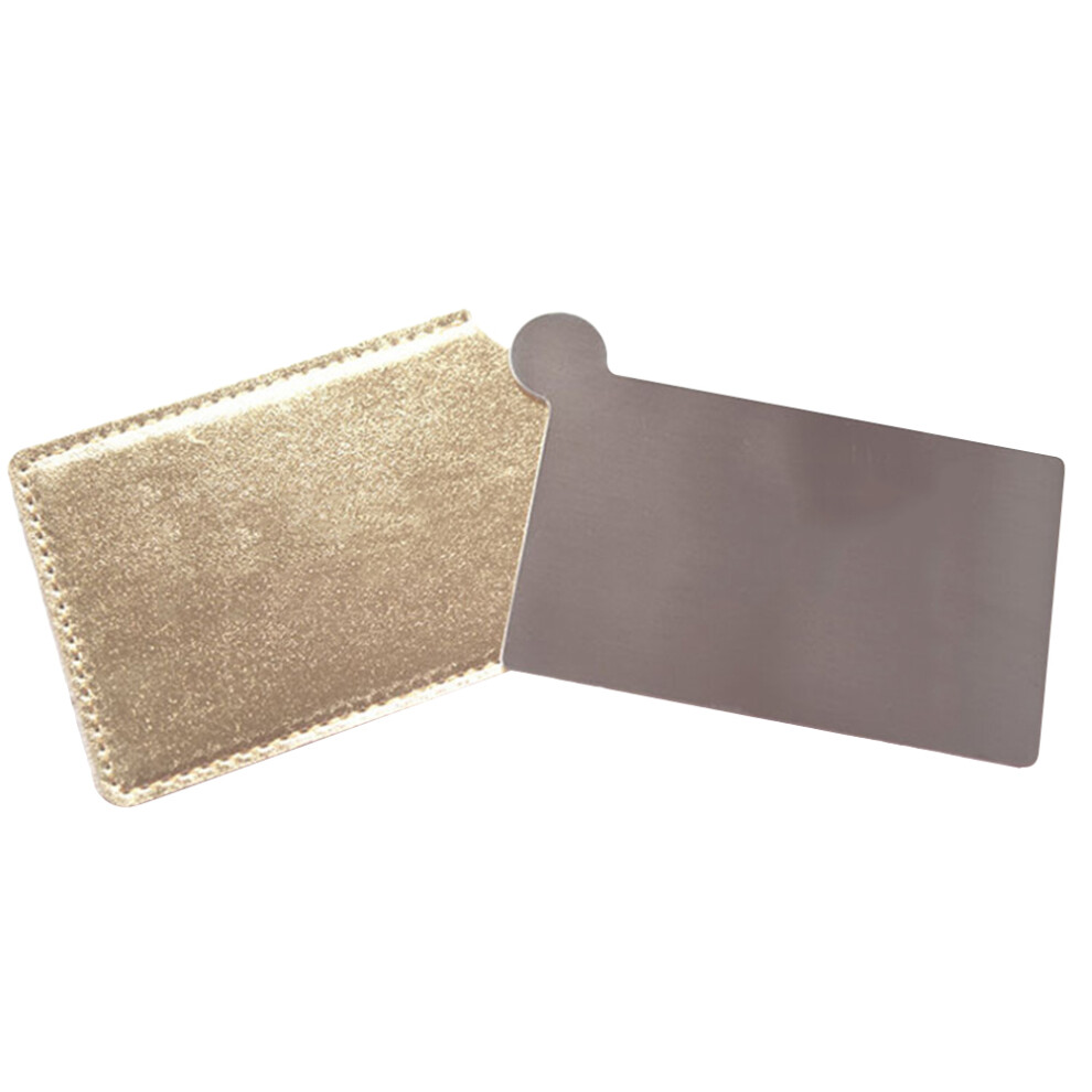 Totority Light Unbreakable Hand Mirror Stainless Steel Compact Square Mini Makeup