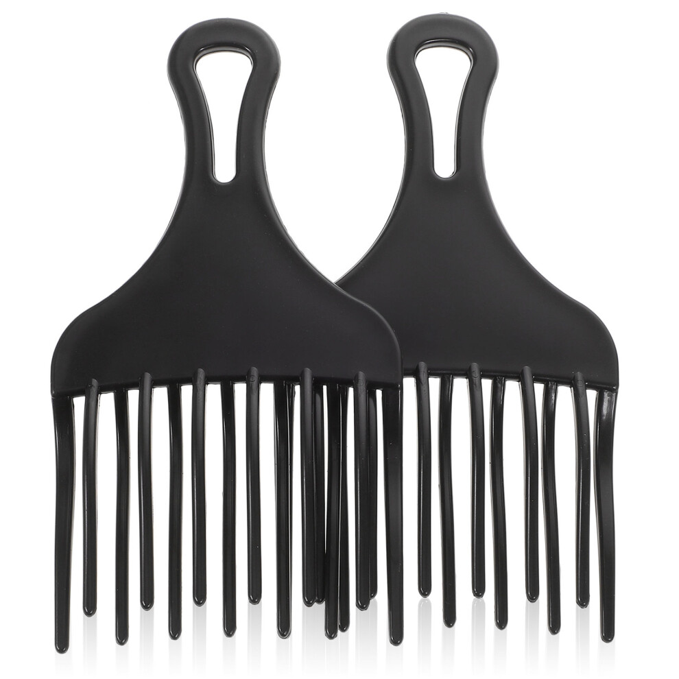 Totority Unisex Black 2Pcs Texturizing Comb Wide Tooth Plastic For Hair Care