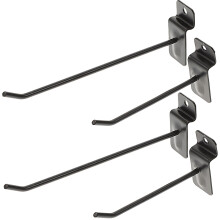 30Pcs Black Iron Slatwall Hooks for Garage Storage and Retail Display
