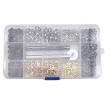 400 Pcs Metal Eyelets Grommet Kit Button Fastener Colorful Grommets