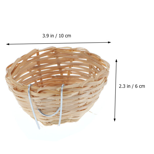 Handmade Hanging Bird Nest Bamboo Wood 3pcs 1