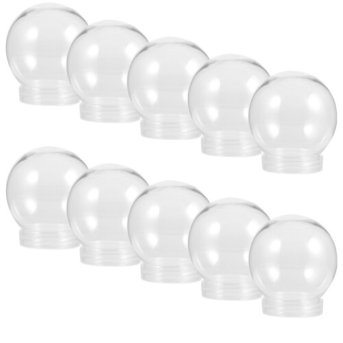 10Pcs Empty Plastic Water Globes Portable DIY Snow Globe Props 1