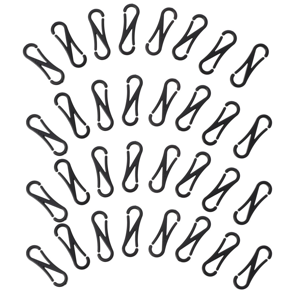100Pcs Useful Lanyard Hook Snap Clips Clasp For Gloves Towels (Black) 3171129911823