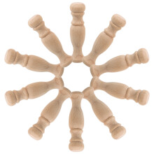 10 Pcs Decorative Baluster Carved Post Crafting Large Khaki
