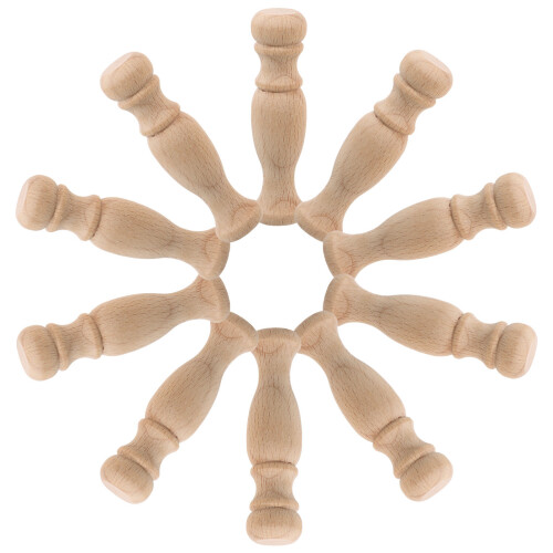 10 Pcs Decorative Baluster Carved Post Crafting Large Khaki