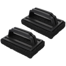 2 Pcs Bbq Cleaning Brush Scouring Pad With Handle Flat Grill Scrubber