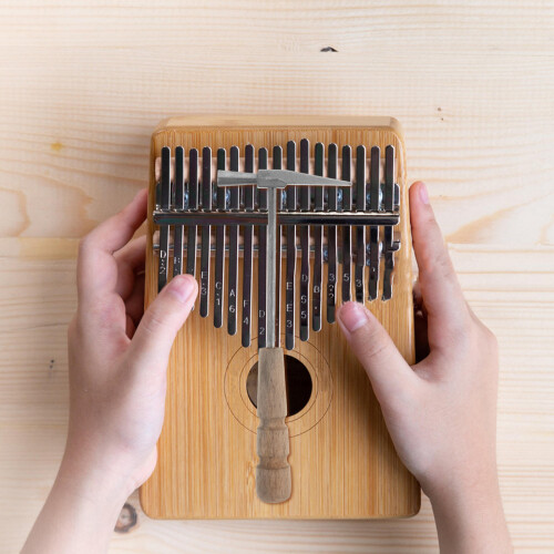 Electric Kalimba Hammer Rotatable Bracket Drum Stick Silver 2