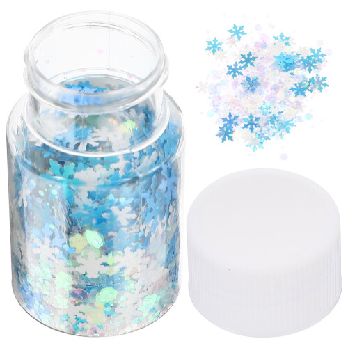 Raindrops  4 Bottles Snowflake Glitter Shapes Mini Snowflakes