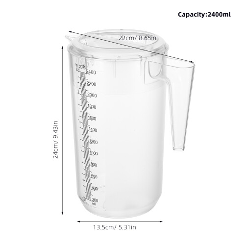 Clear Plastic Carafe For Cold Water Jug Transparent 1pack 2