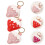 3Stk Erdbeer Taschenanhänger PU Leder in Rosa 4