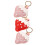 3Stk Erdbeer Taschenanhänger PU Leder in Rosa 3