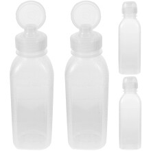 4Pcs Transparent Plastic Oil Dispenser Bottles Kitchen Squeeze Bottles