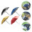 Small Parasol Phone Umbrella Navy Blue Matte 4pcs 4