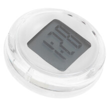 White Car Digital Clock Waterproof Self-Adhesive for Dashboard