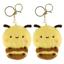 Bee Keychain Plush Yellow 2pcs 4.3x3.1x2.4in