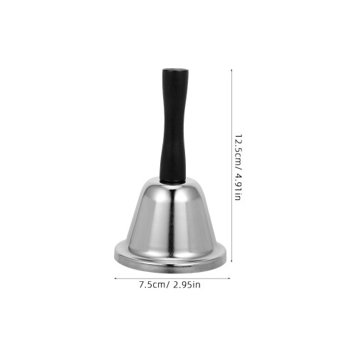 Round Bell With Handle For Hotels And Restaurants Silver 1set 1