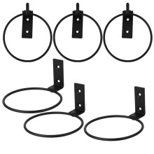 6Pcs Metal Wall-Mounted Flower Pot Rack Black Iron for Garden Balcony
