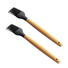 2St Lichtgewicht Barbecue Olieborstel Silicone Met Haak En Hout