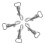 Luggage Replacement Parts Metal Silver 5pcs 7