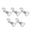 Luggage Replacement Parts Metal Silver 5pcs 3