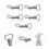 Luggage Replacement Parts Metal Silver 5pcs 2