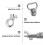 Luggage Replacement Parts Metal Silver 5pcs 8