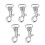 Luggage Replacement Parts Metal Silver 5pcs 5