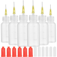 6 sets precision needle tip squeeze bottles for glue application