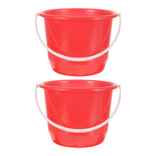 2pcs Tool Bucket Red Plastic Round For Home Use Car Cleaning
