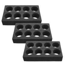 3 Pcs Shot Glasses Cup Holder 35.00x20.00x7.00cm Black