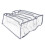 Storage Box With Compartments Fabric Grey 1pcs 1