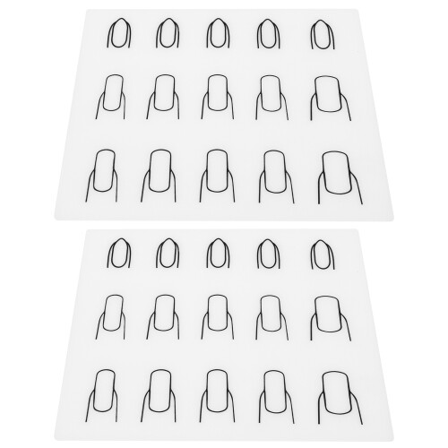 2 Pcs Silicone Mat Work Nail Stamp For Practice Art Stamping Plate 2