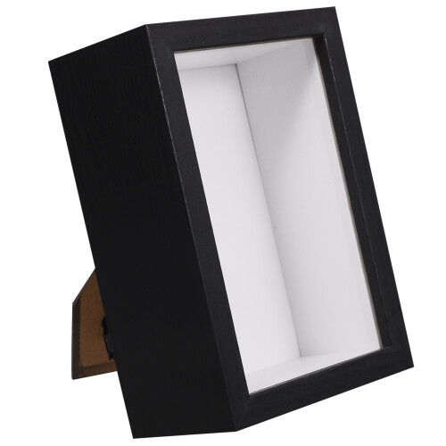 Small Display Box Wooden Shadow Box Black Rustic 1pcs