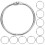 20 Pcs Hoop Ring Binder Ring Round Rings Office 3.7x3.7cm Silver 10