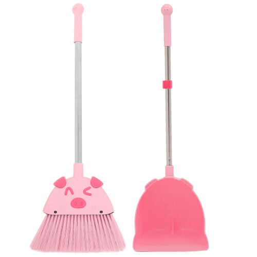 Mini Broom And Dustpan Childrens Version Pink 1set 1