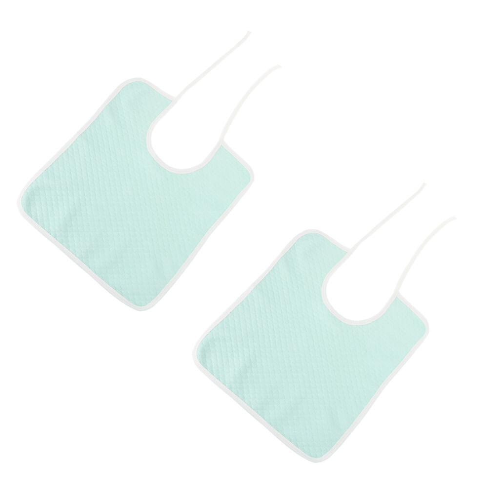 Solustre Light/Green Cotton Adult Bibs Spill Protector For Elderly Use