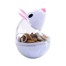 Pet Food Dispenser Round Tumbler White Abs Food Storage 1set