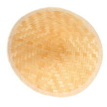1Pc Khaki Bamboo Conical Hat Kids Lightweight Rice Farmer Hat Decor