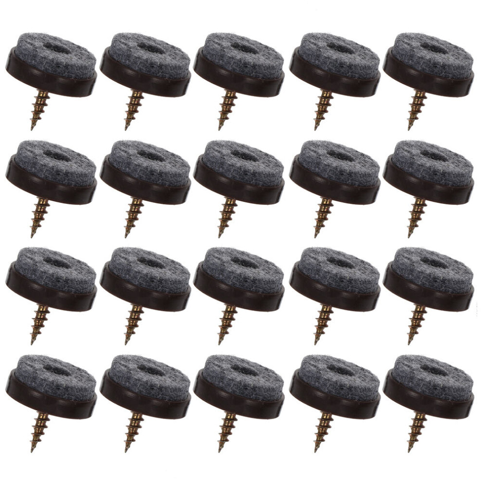 20Pcs Brown Furniture Sliders Table Leg Feet For Protection 3171277133788