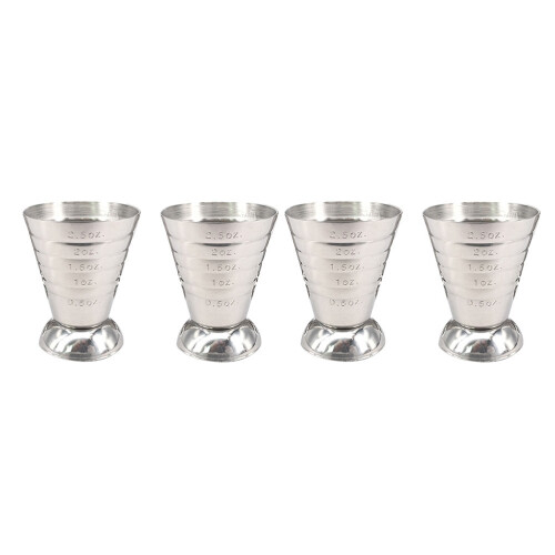 Measuring Jigger Stainless Steel Silver 4pcs