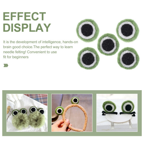 Felt Frogs Eyes Ornaments Wool Assorted Color 5pcs 1