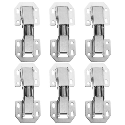 6 Pcs Damping Buffer Hinge Non Torque Kitchen Cabinet Hinges Silver 1