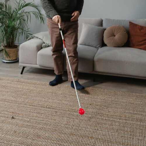 Obstacle Avoidance Rolling Cane Head Red Plastic 1set 2
